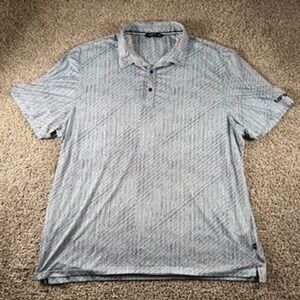 7 Diamonds Sand Hills 4Way Stretch Golf Polo Shirt Men's XXL Blue Gray Patterned